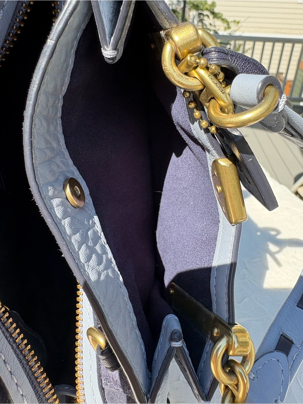 COACH Whipstitch Dreamer 21 In Blue Colorblock Leather 75697 - Picture 10 of 13